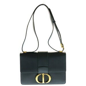 Christian Dior Montaigne Shoulder Bag Handbag Black Leather